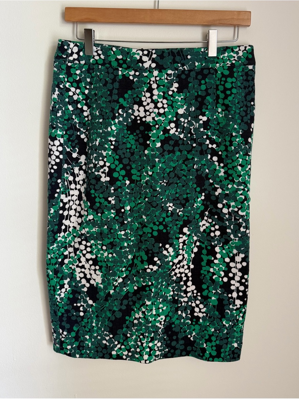 Boden Green Navy Abstract Print Pencil Skirt Cotton Stretch WG701 size 6L